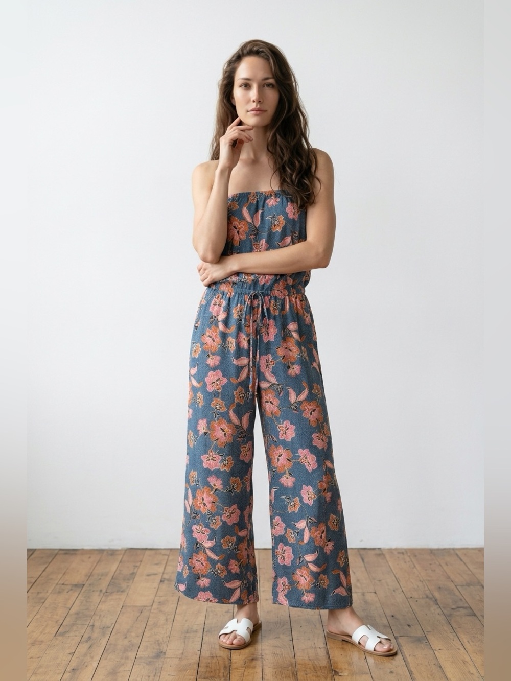 🌺 Maurices Strapless Floral Jumpsuit – Size L Worn once